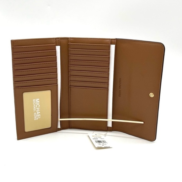 Michael Kors Jaycee Medium Zip Packet Backpack & Trifold Wallet Vanilla/Brown - Picture 11 of 13